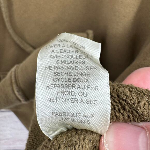 Nili Lotan Split Neck Hoodie Sweatshirt Womens Large Oversized Green - Picture 10 of 12